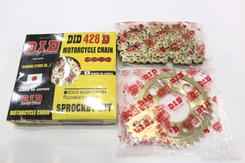 Nhông sên dĩa did vàng cho exciter 135 suzuki axelo - 1