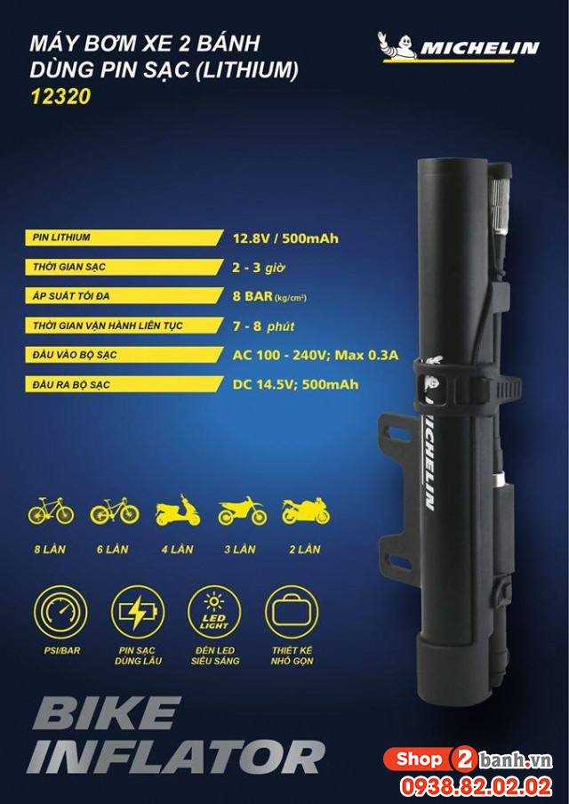 Bơm hơi mini michelin chính hãng - 5