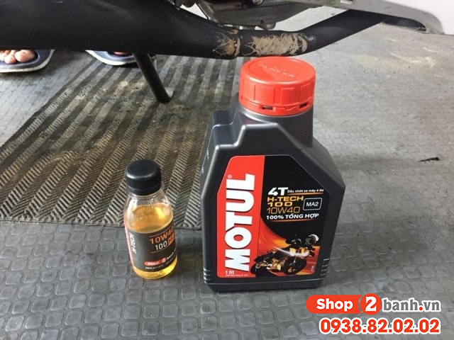 Nhớt chiết lẻ motul h-tech 100 4t 10w40 100ml - 1