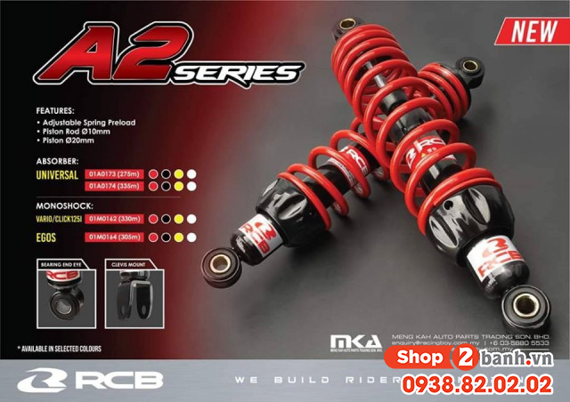 Phuộc rcb a2 chính hãng cho sirius jupiter - 1