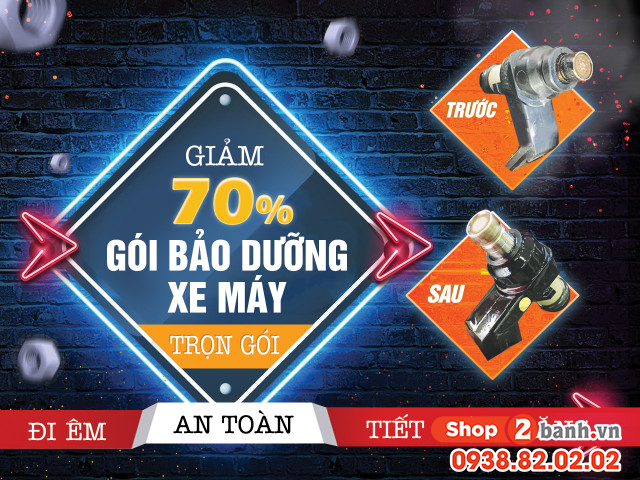 Giảm 70 gói bảo dưỡng xe máy xe đi êm - an toàn - tiết kiệm xăng - 1