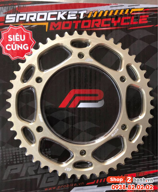 Dĩa nhôm probike 7075 a3 cho yamaha r15 48t - 1