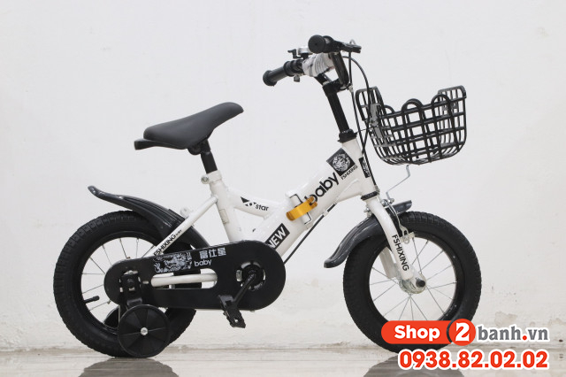 Xe đạp trẻ em 12 inch baby gâp đươc - màu trắng - 2
