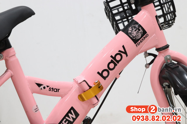 Xe đạp trẻ em 18 inch baby gâp đươc - màu hông - 5
