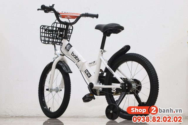 Xe đạp trẻ em 18 inch baby gâp đươc - màu trắng - 3