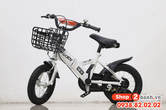 Xe đạp trẻ em 12 inch baby gâp đươc - màu trắng - 1