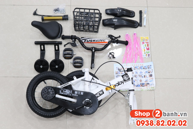 Xe đạp trẻ em 18 inch baby gâp đươc - màu hông - 3