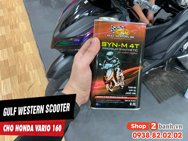 Xe tay ga vario 160 thay nhớt gulf western scooter 10w40 có tốt không - 1