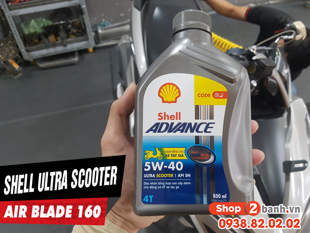 Xe airblade 160 thay nhớt shell ultra scooter 10w40 chạy có mát máy không - 1