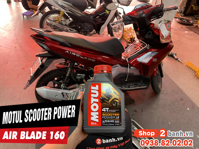 Xe airblade 160 thay nhớt motul scooter power 5w40 chạy có êm máy không - 1
