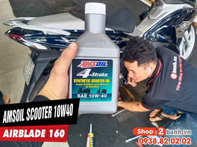 Airblade 160 thay nhớt amsoil scooter 10w40 chạy đường xa có tốt không - 1