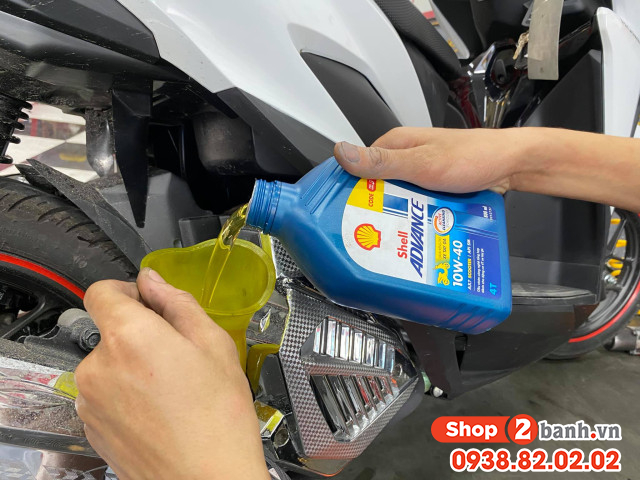 Xe tay ga airblade 160 thay nhớt shell ax7 scooter có phù hợp không - 3