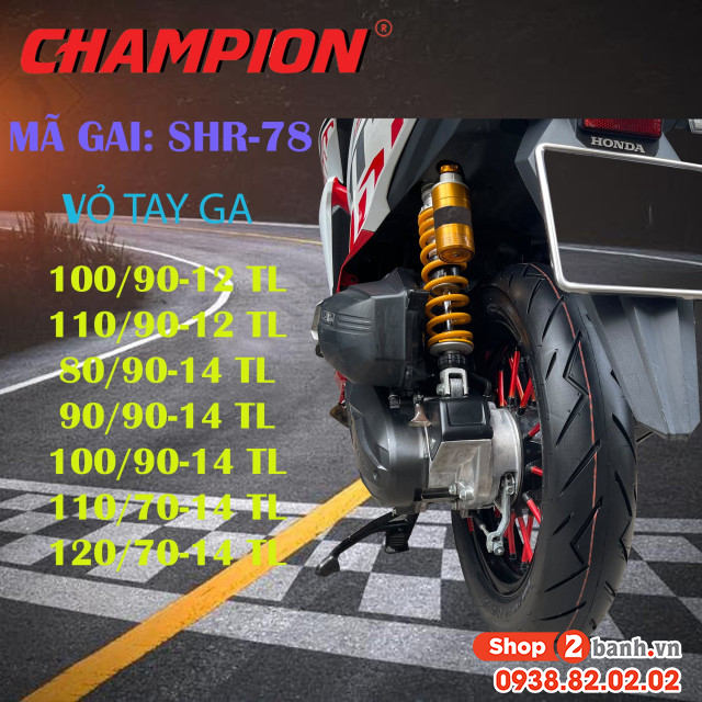Vỏ xe champion shr78 chính hãng 10090-12 - 1