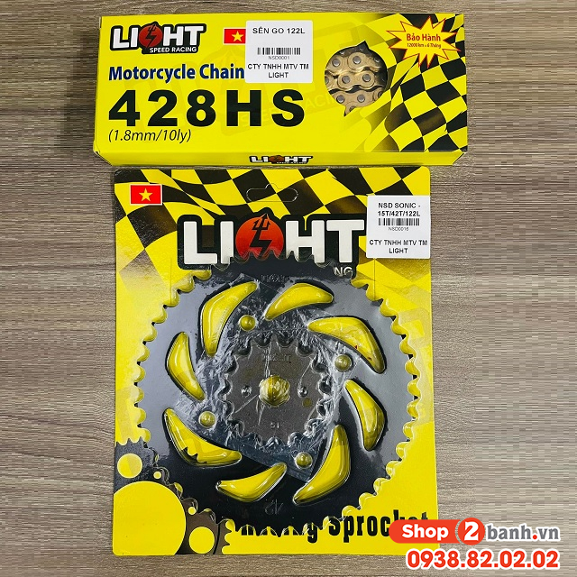 Bộ nhông sên dĩa light cho honda sonic - 1