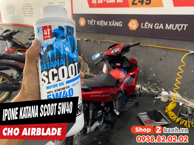 Thay nhớt ipone katana scoot 5w40 cho airblade đi xa có bền máy không - 1