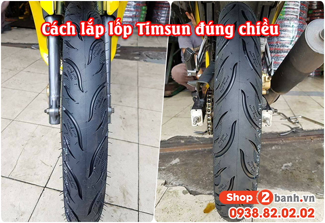 Cách lắp lốp timsun đúng chiều vân gai lốp - 1