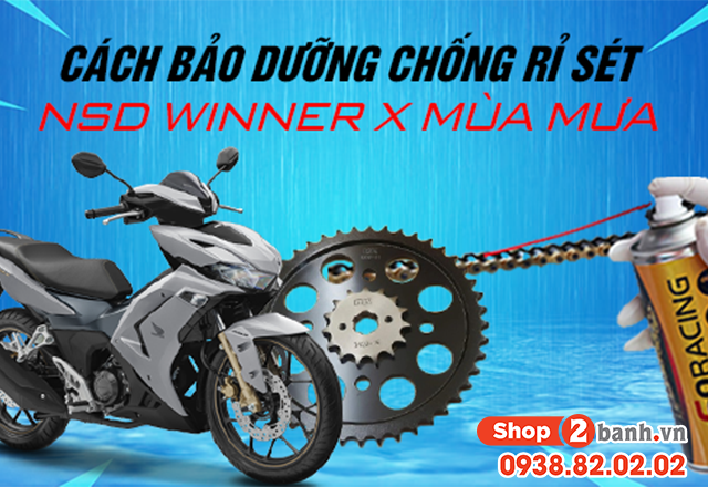 Cách bảo dưỡng chống rỉ sét nhông sên dĩa winner x vào mùa mưa - 1