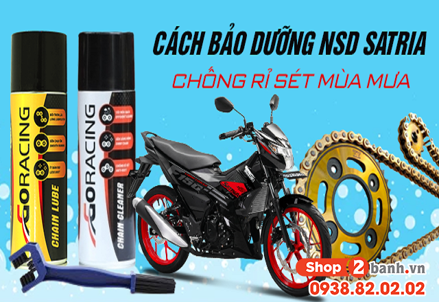 Cách bảo dưỡng chống rỉ sét nhông sên dĩa satria vào mùa mưa - 1
