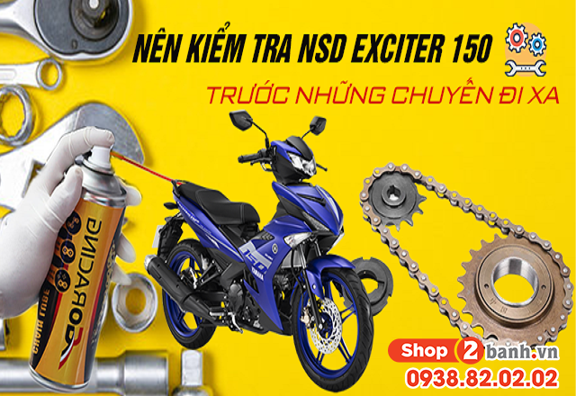 Nên kiểm tra nhông sên dĩa exciter 150 trước những chuyến đi xa - 1