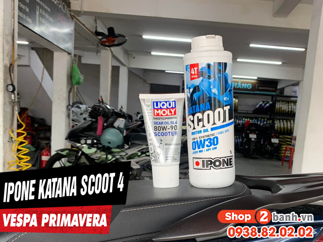 Vespa primavera thay nhớt ipone katana scoot 0w30 có tốt không - 1