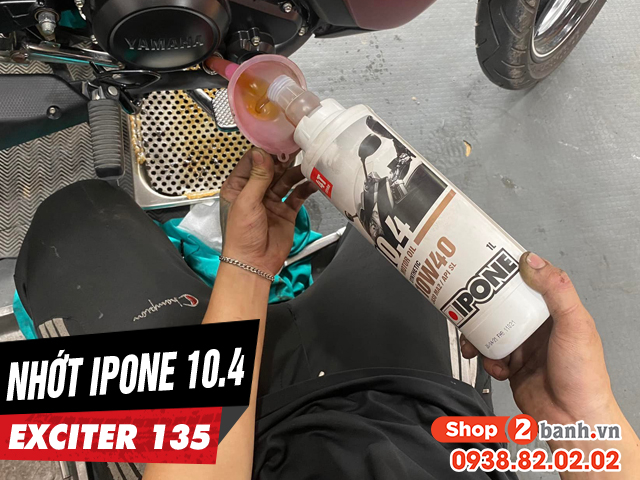 Exciter 135 thay nhớt ipone 104 10w40 chạy bốc máy không - 1