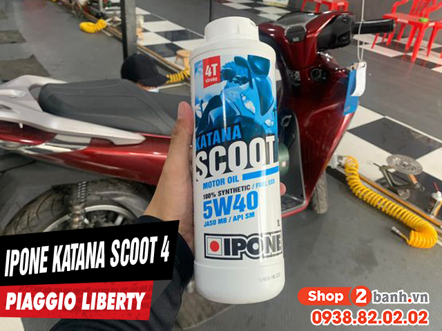 Piaggio liberty thay nhớt ipone katana scoot 5w40 chạy có mát máy không - 1