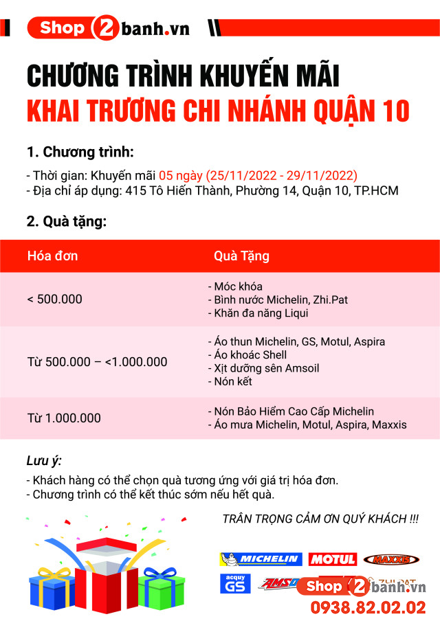 Shop2banhvn - cửa hàng phụ tùng và đồ chơi xe máy quận 10 chất lượng giá tốt nhất - 1