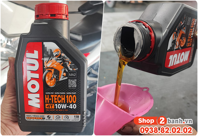 Yaz 125 thay nhớt motul h-tech 100 10w40 đi có bốc máy không - 2
