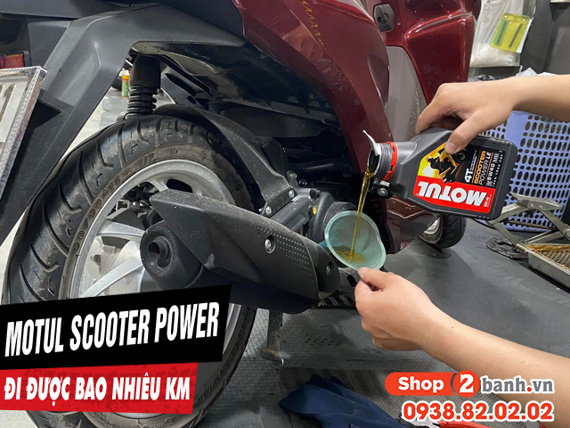 Nhớt motul scooter power thay cho xe vision chạy được bao nhiêu km - 1