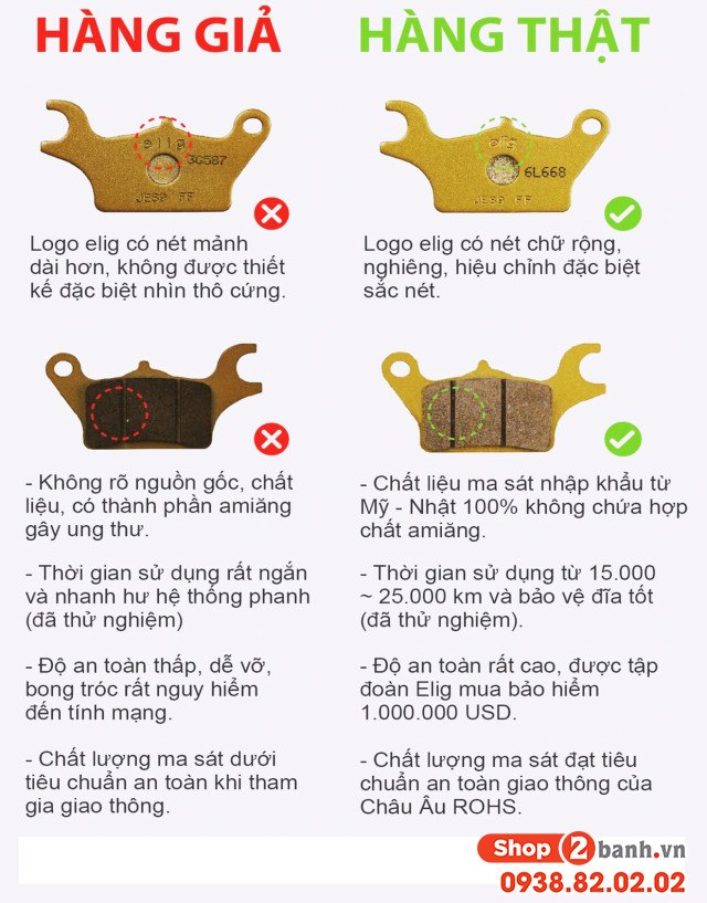 Cách phân biệt bố thắng elig chính hãng và hàng giả - 2