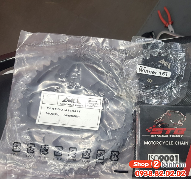 Dĩa tải akei size 42t cho honda winner sonic - 2