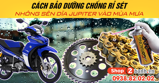 Cách bảo dưỡng chống rỉ sét nhông sên dĩa jupiter vào mùa mưa - 1