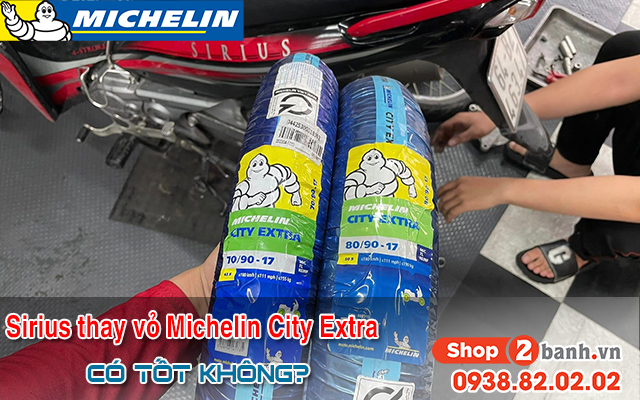 Yamaha sirius thay vỏ michelin city extra có bám đường tốt không - 1
