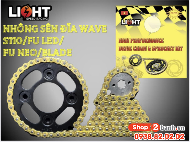Bộ nhông sên dĩa light cho wave rs 110 future led - 1