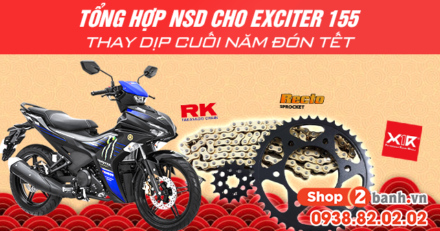 Tổng hợp nhông sên dĩa cho exciter 155 thay dịp cuối năm đón tết - 1