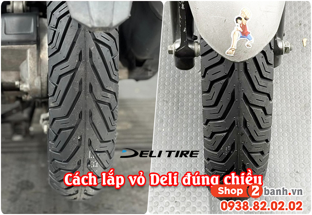 Cách lắp vỏ deli đúng chiều gai lốp để xe chạy bám đường phanh tốt - 1
