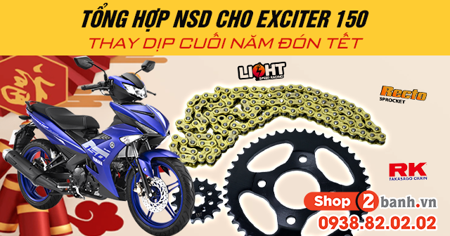 Tổng hợp nhông sên dĩa cho exciter 150 thay dịp cuối năm đón tết - 1