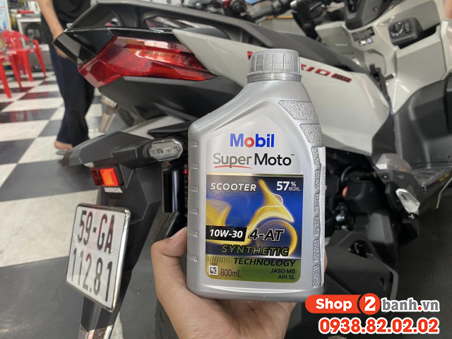 Vario 160 thay nhớt mobil super moto scooter 10w30 chạy có bốc máy không - 1