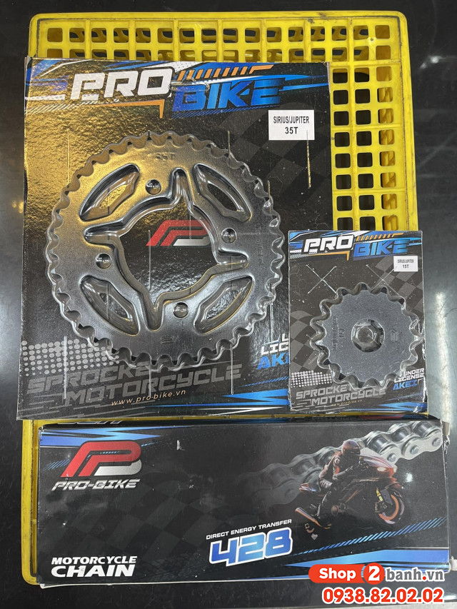 Bộ nhông sên dĩa pro-bike cho sirius 15t - 36t- sên 428 - 1