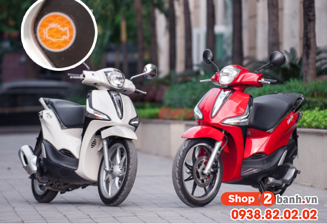 Đèn báo hình bình dầu trên xe piaggio liberty sáng đỏ là bị lỗi gì - 1