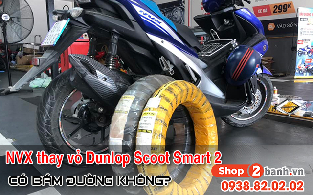 Yamaha nvx thay lốp dunlop scoot smart 2 bám đường có tốt không - 1