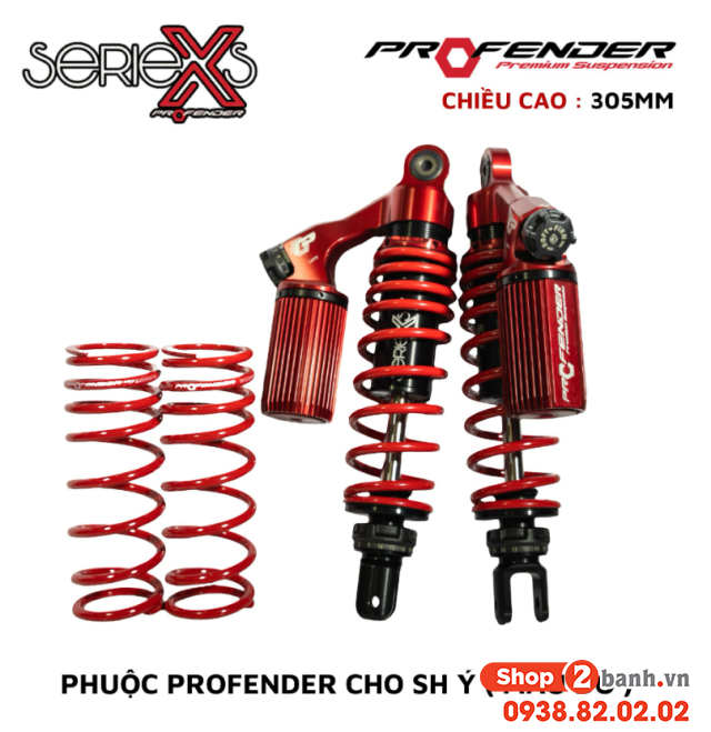 Phuộc profender x series cho sh ý nvx 155 aerox cao 305mm chính hãng - 3