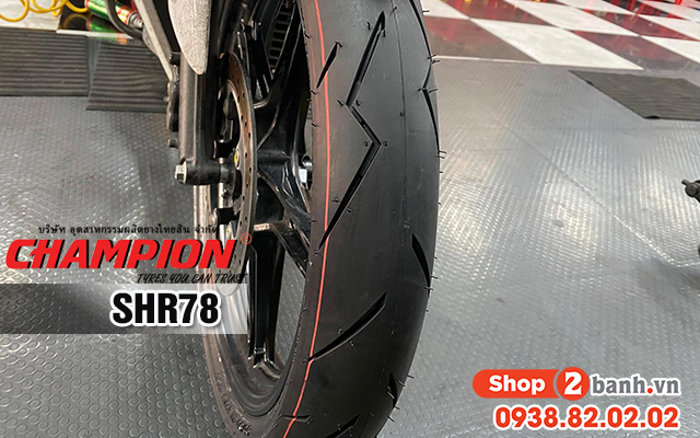 Exciter 155 thay vỏ champion shr78 có bám đường tốt không - 3