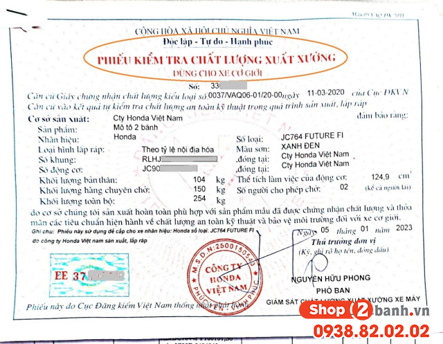 Số seri phiếu kiểm tra chất lượng xuất xưởng là gì xe máy xem ở đâu - 2