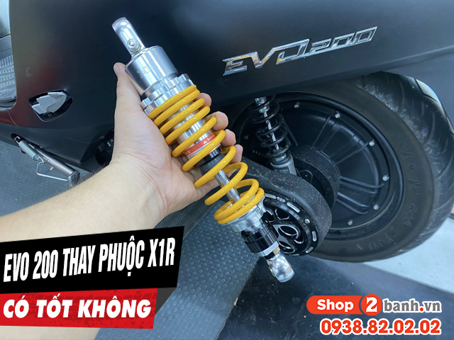 Xe điện evo 200 thay phuộc sau x1r daytona có tốt không - 1
