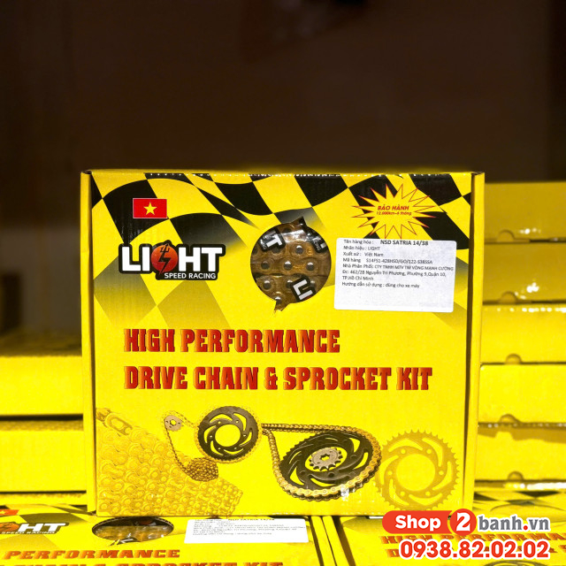 Bộ nhông sên dĩa light cho satria raider - 1