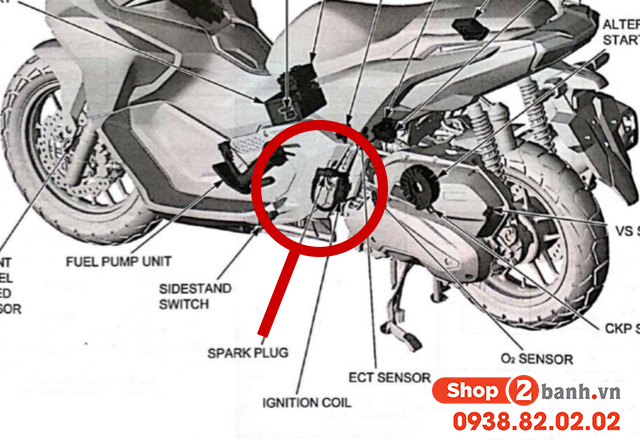 Bugi xe adv 160 nằm ở đâu nên thay bugi adv 160 loại nào đúng chuẩn - 2