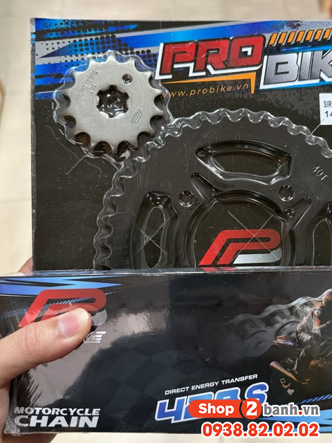 Bộ nhông sên dĩa pro-bike cho sirius 15t - 36t- sên 428s 108l sên tán đúc - 1