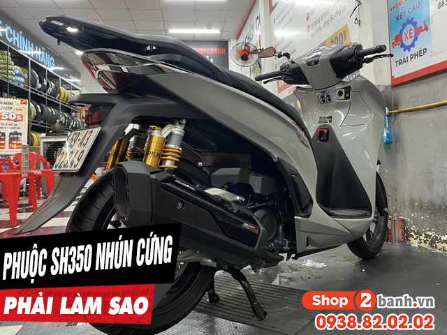 Phuộc sau xe sh350i cứng giảm xóc kém phải làm sao - 1