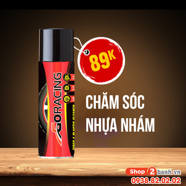 Chai xịt làm sạch dàn nhựa nhám vỏ lốp xe goracing - 2